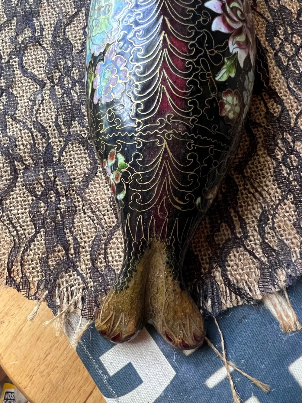 Gorgeous Vintage Cloisonne Seal Fish Figurine Hard to Find
